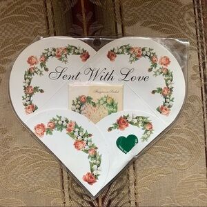 Vintage sent with love heart potpourri greeting card New